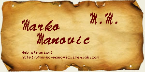 Marko Manović vizit kartica